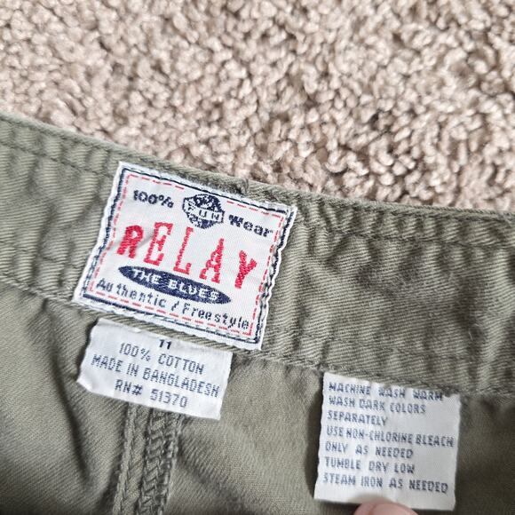 Vintage Y2K Baggy Cargo Pants Womens 11 Olive Green Army Gorpcore Skater 2000s - Picture 7 of 11